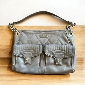 Coach Glossy Gray Quilted Shoulder Bag